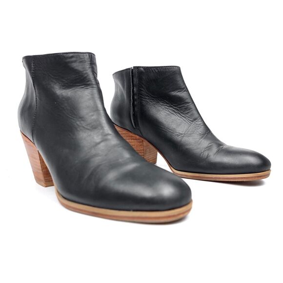 Black Leather Ankle Boots - Picture 3 of 11